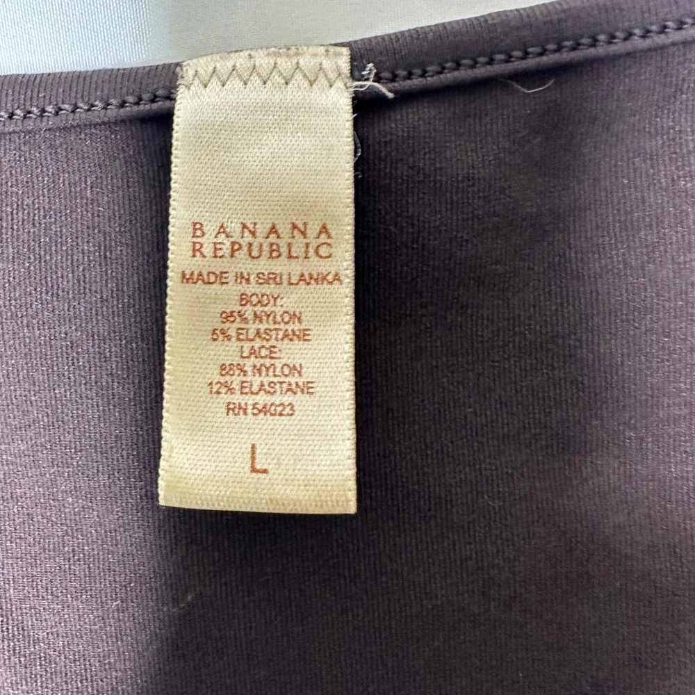 Vintage Banana Republic Brown Lace Trim V-Neck Tank  Sleeveless Camisole Large - Picture 3 of 5